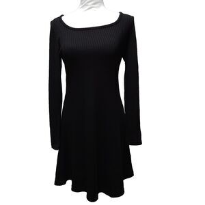 Old Navy Women's Long Sleeve Black Dress Ribbed Knit Dress Size Small
